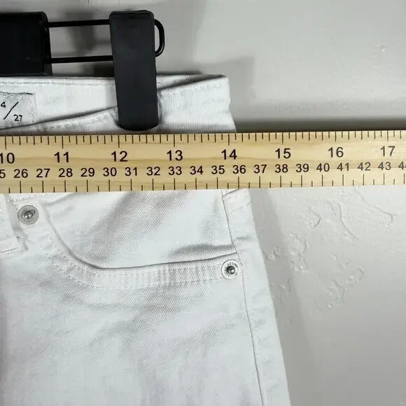 Lucky Brand Size 4/27 Solid White Denim Ava Mid-Rise Skinny Jeans 28x27 - Flaws - Picture 6 of 7